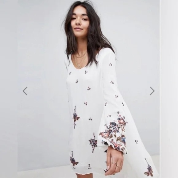 Free People Oxford Embroidered Mini Dress Size XS - Picture 3 of 6